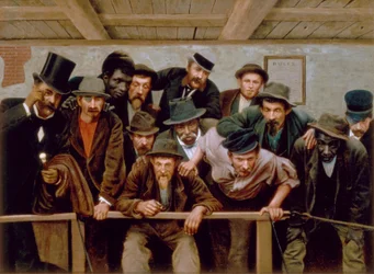 Die Entscheidung in der Hahnenkampfarena naht, 1870